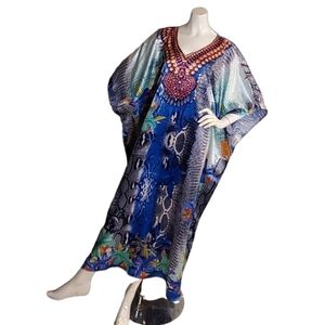 GOLD COAST WOMEN'S PRINTED PYTHON & JEWELS  KAFTAN ONE SIZE‎ FIT ALL